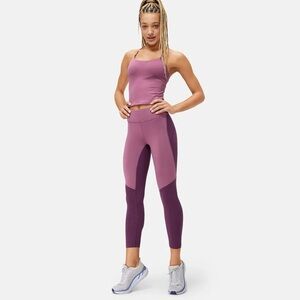 Outdoor Voices Leggings Move Free 3/4 TechSweat Small Colorblock Purple Pink Gym